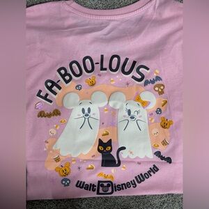 Disney World Mickey and Minnie Cutie Pink Ghost T-ShirtL NWT